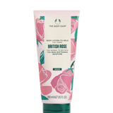 Tube of The Body Shop British Rose body lotion on a white background